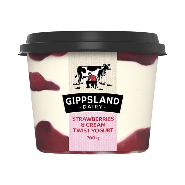 Gippsland Dairy Yoghurt 720g - Strawberries & Cream Twist