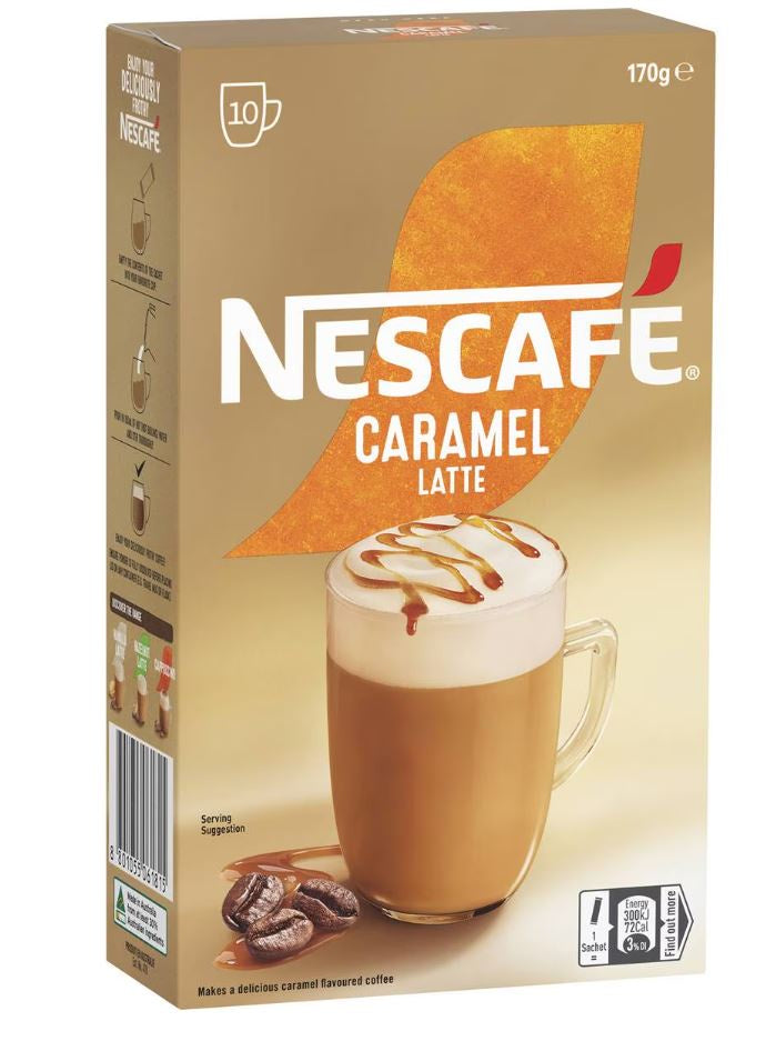 #Nescafe Caramel Latte Coffee Sachets 10 pack