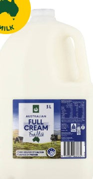 Supermarket Full Cream Milk 3L