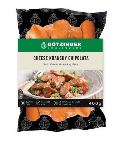 Gotzinger Cheese Kransky Chipolata 400g