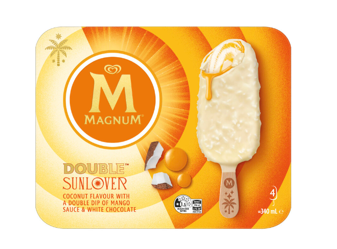 Magnum Double Frozen Dessert Sticks Sunlover 4 X 85 Ml