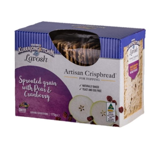 Kurrajong Artisan Crispbread Pear & Cranberry 175g