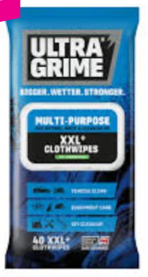 Ultragrime Multi-Purpose Original XXL+ Clothwipes 40pk