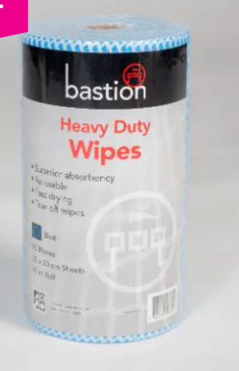 Bastion Heavy Duty Wipes Blue 30x50cm 90/Roll