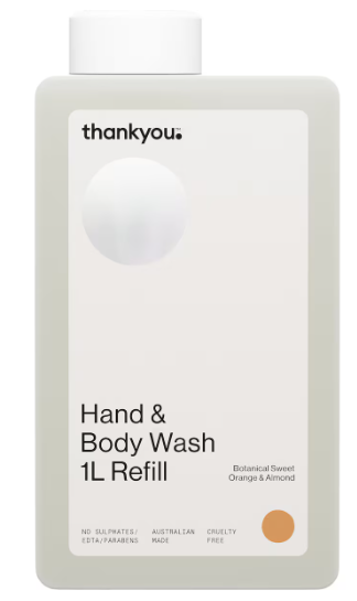 Thankyou Hand & Bodywash Botanical Sweet Orange & Almond Refill 1 L