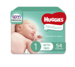 Huggies Newborn Size 1 54 Pack