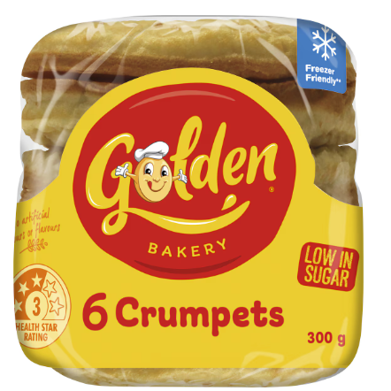 Golden Crumpet Plain Round 6 Pack