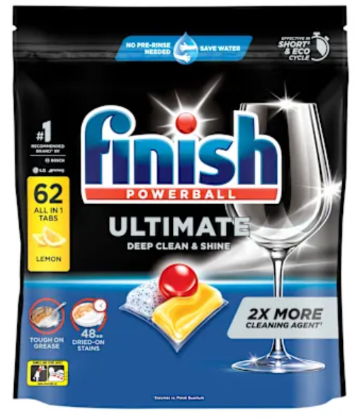 Finish Ultimate Auto Dishwash Tablets Lemon 62 Pack