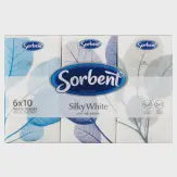 Sorbent Silky White Tissues 6pk