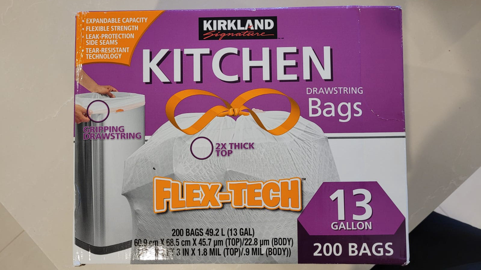 Kirkland Kitchen Drawstring Bags 100pk