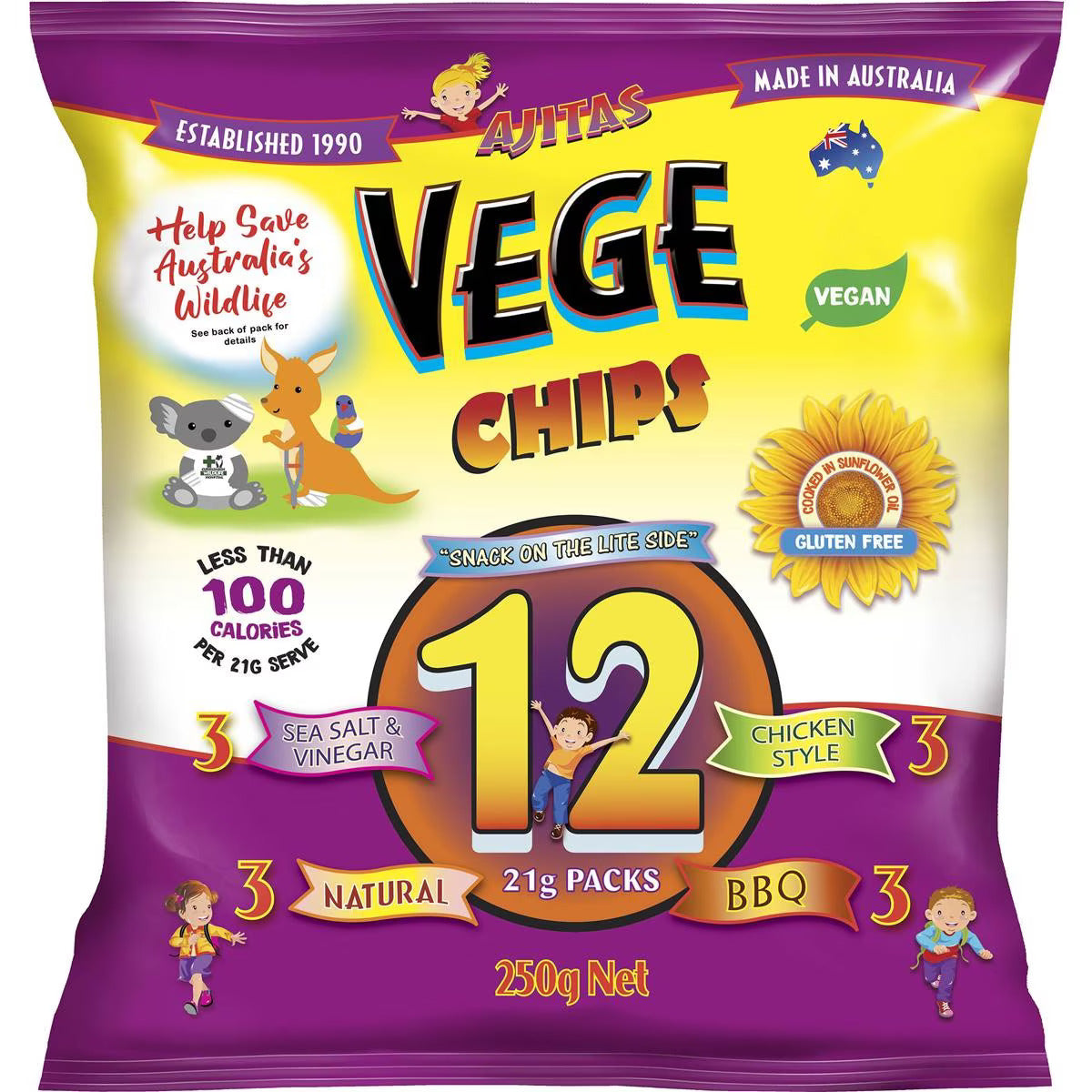 Ajitas Vege Mini Chips Multipack 250g