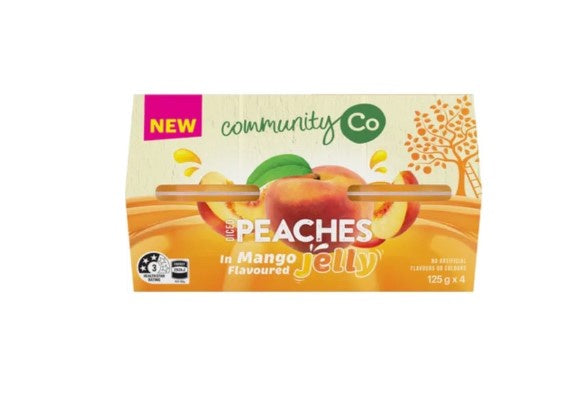 Community Co Diced Peach in Mango Jelly 125g