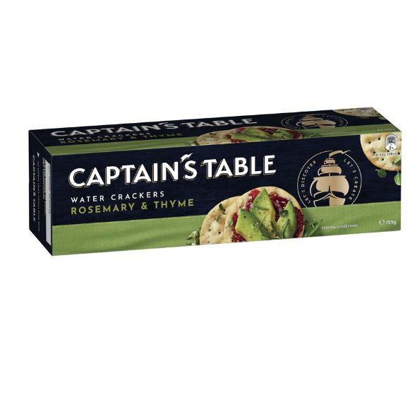 Captain's Table Rosemary & Thyme Water Crackers 125g