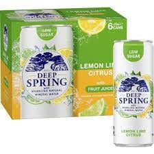 Deep Spring Natural Mineral Water Lemon Lime Citrus Multipack Mini Cans 6x250mL