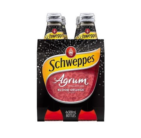 Schweppes Agrum Blood Orange Glass 300ml - 4 Pack