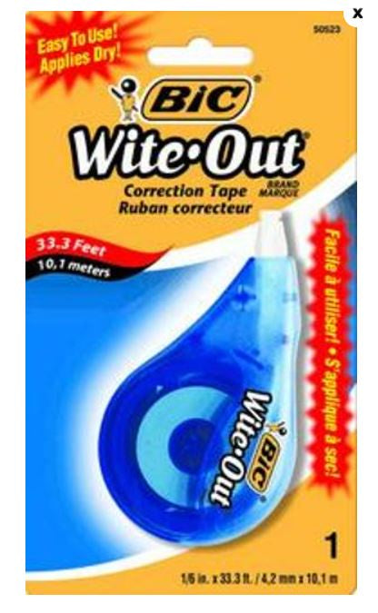 BIC Wite Out Correction Tape