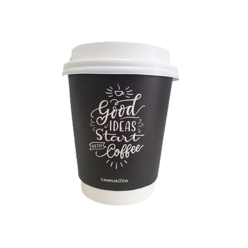 Campus&Co Coffee Cup Double Wall Like It Design on Black 8oz 25/sleeve