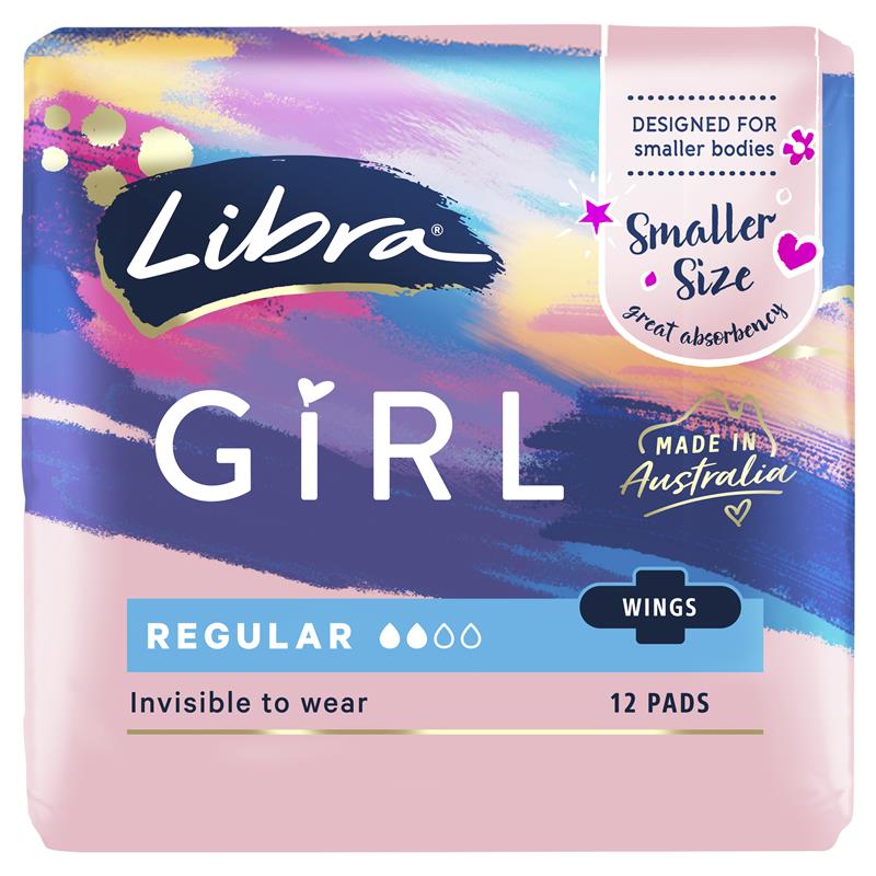 Libra Girls Ultra Thins Pads Wings Regular 12 pack