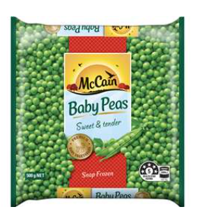 McCains Frozen Peas Baby 500g