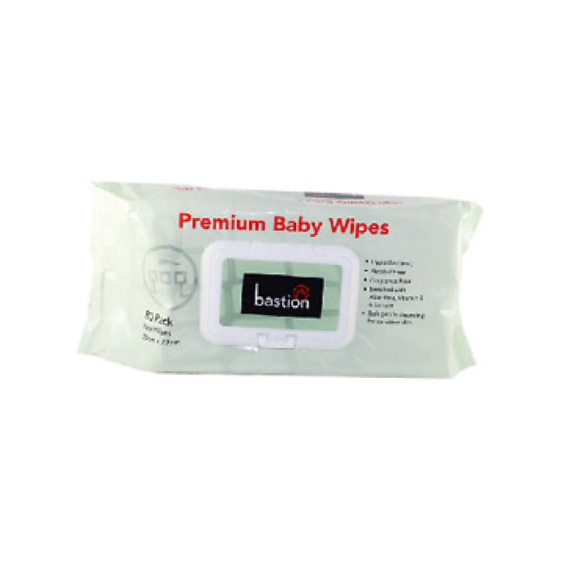 Bastion Premium Unscented Baby Wipes 80pk