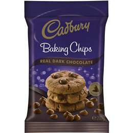 Cadbury Baking Choc Chips 200gm - Dark