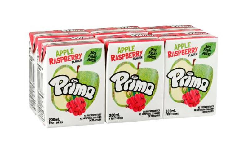 Prima Apple & Raspberry Fruit Boxes 6 x 200ml