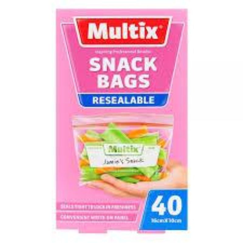 Multix Snack Size Reseable Bag 40pk