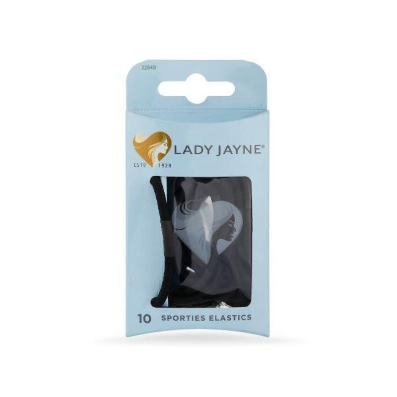 Lady Jayne Elastic Thick Black pk10