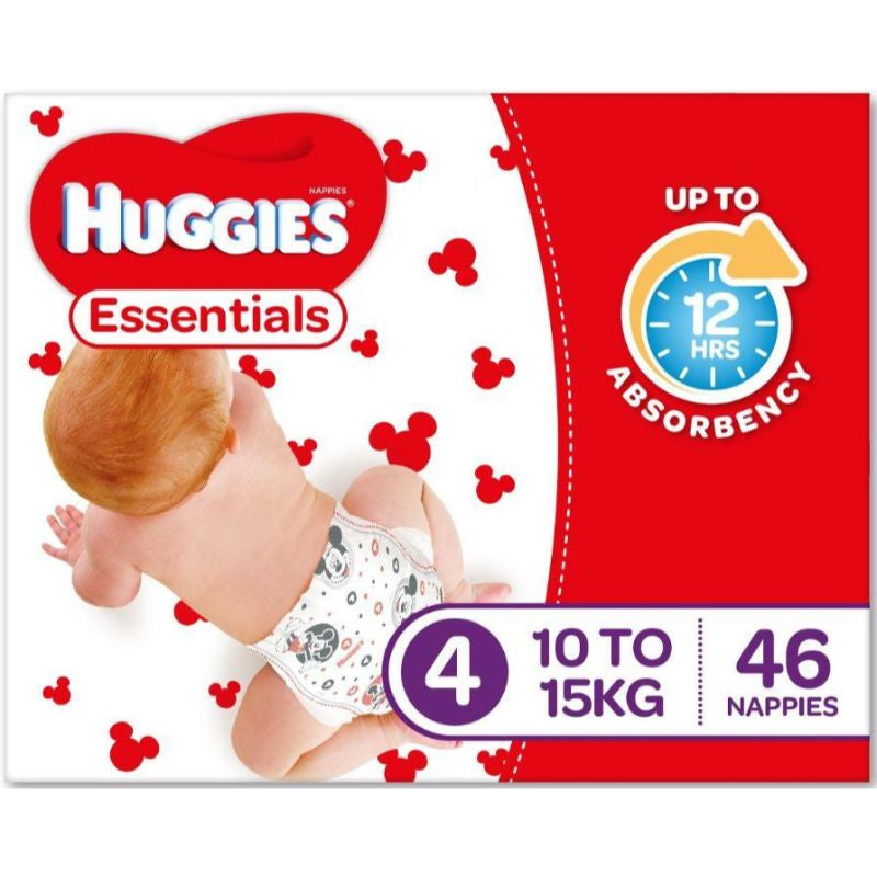 #Huggies Essential Nappy Size 4 Toddler 10-15kg 46pk