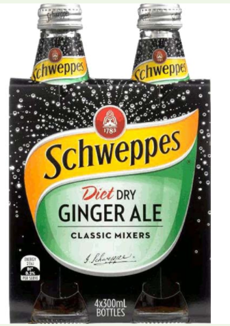 Schweppes Diet Dry Ginger Ale 4X300ML