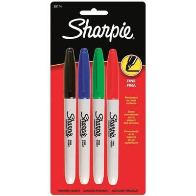 Sharpie Fine Point Permanent Marker Business Assorted 4pk