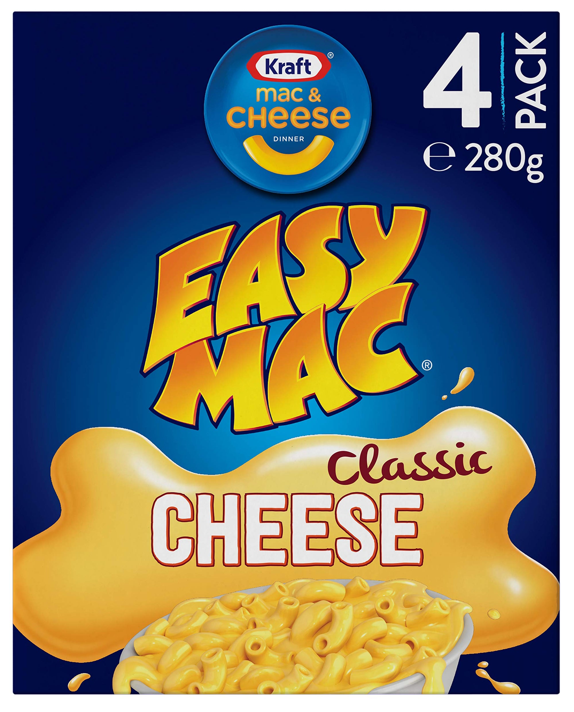 Kraft Easy Mac Classic Cheese 4pk 280g