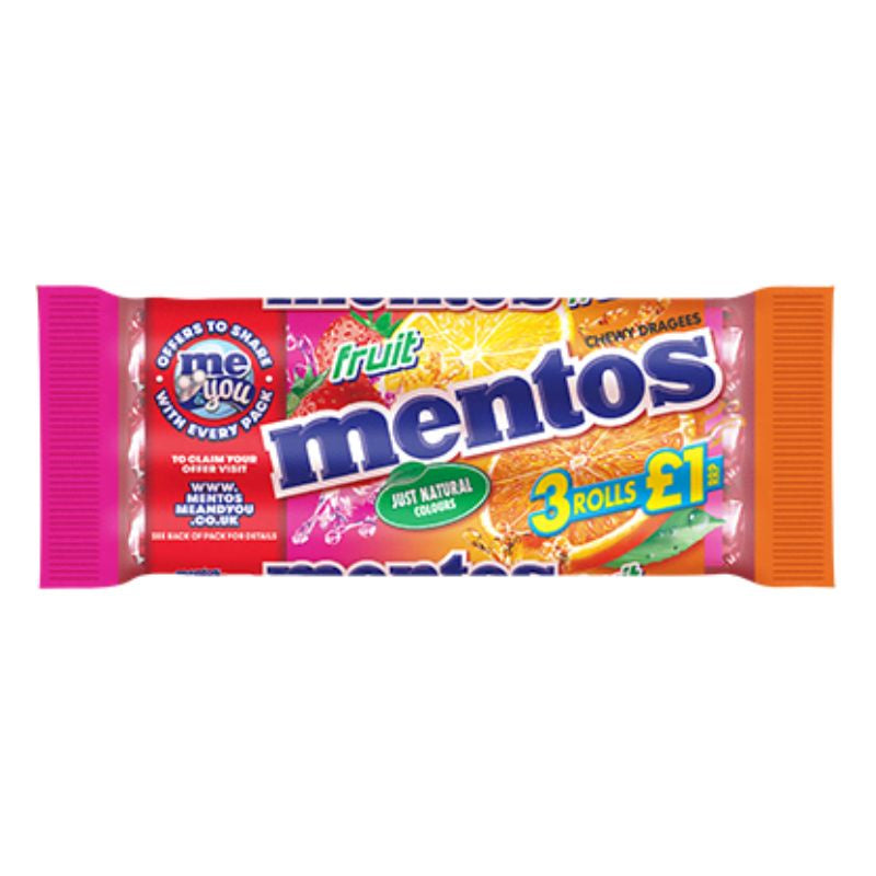 Mentos Multi Fruit 3 Pack