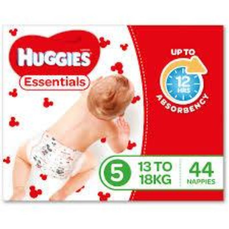 #Huggies Essential Nappy Size 5 Walker 13-18kg 44pk