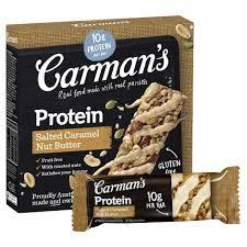 Carmans GF Salted Caramel Nut Butter Protein Bars 5pk