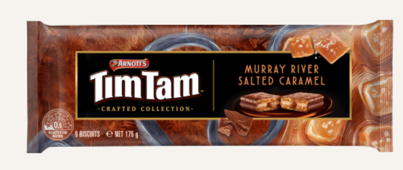 Arnott's Tim Tam Murray River Salted Caramel Crafted Biscuits 175g