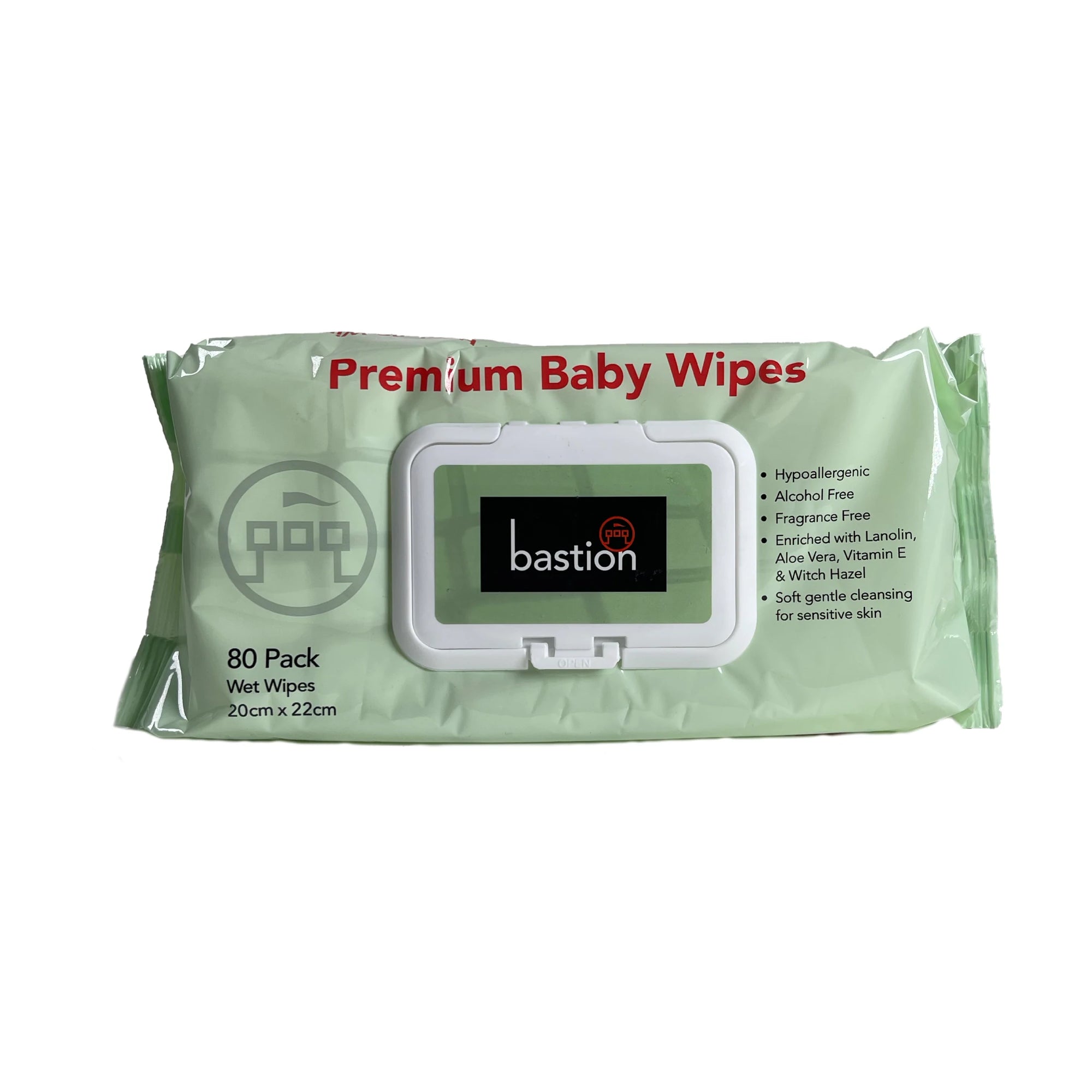 Bastion Premium Unscented Baby Wipes 80pk