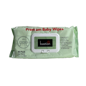 Bastion Premium Unscented Baby Wipes 80pk