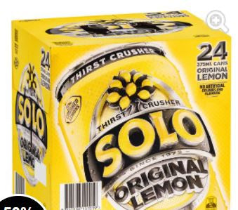 Schweppes Solo Lemon Cans 24pk