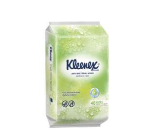 Kleenex Facial Tissue Wet Wipes Anti-Bacterial 40pk