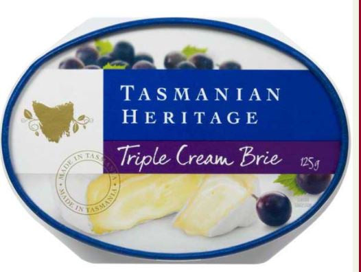 Tasmanian Heritage Triple Cream Brie 125gm