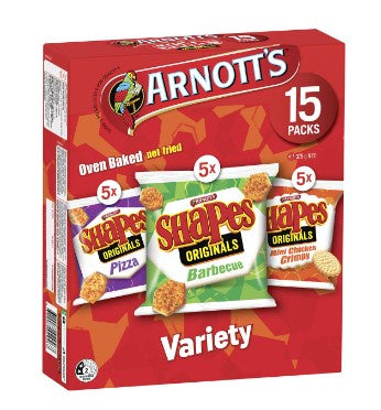 Arnott's Shapes Multipack Crackers Variety 15 Pack