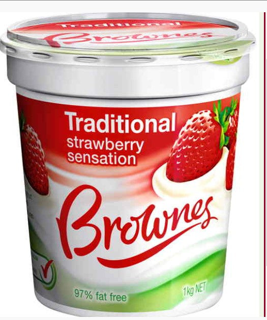 Brownes Deluxe Strawberry Yoghurt 1kg