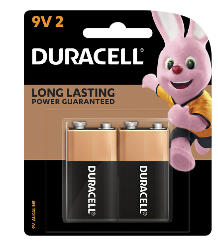 Duracell Coppertop Alkaline 9V Batteries | 2 pack