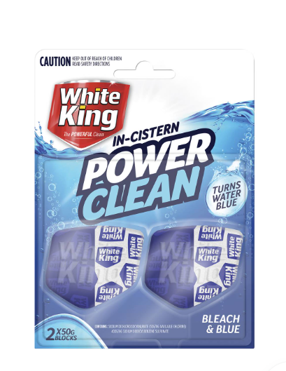 White King Power Clean In Cistern Bleach & Blue 2 Pack