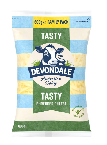 Devondale Shredded Tasty Cheese 600g