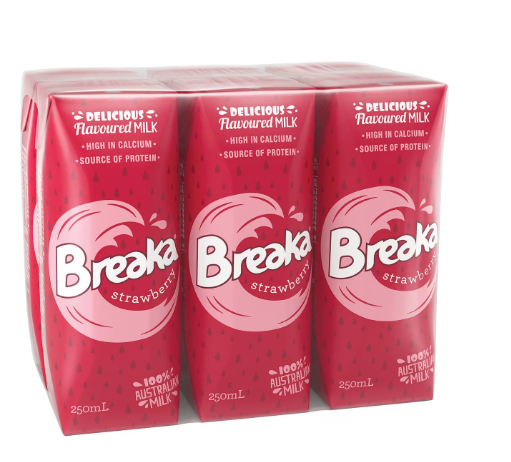 Breaka Strawberry Milk 6x250ml