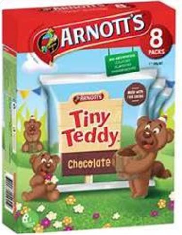 Arnotts Tiny Teddy Chocolate 8pk