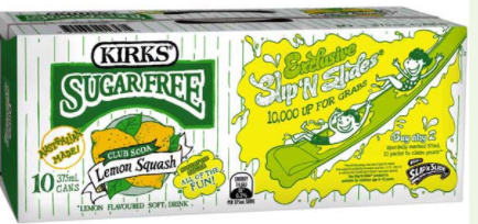 Kirks Lemon Squash Sugar Free 10 x 375ml