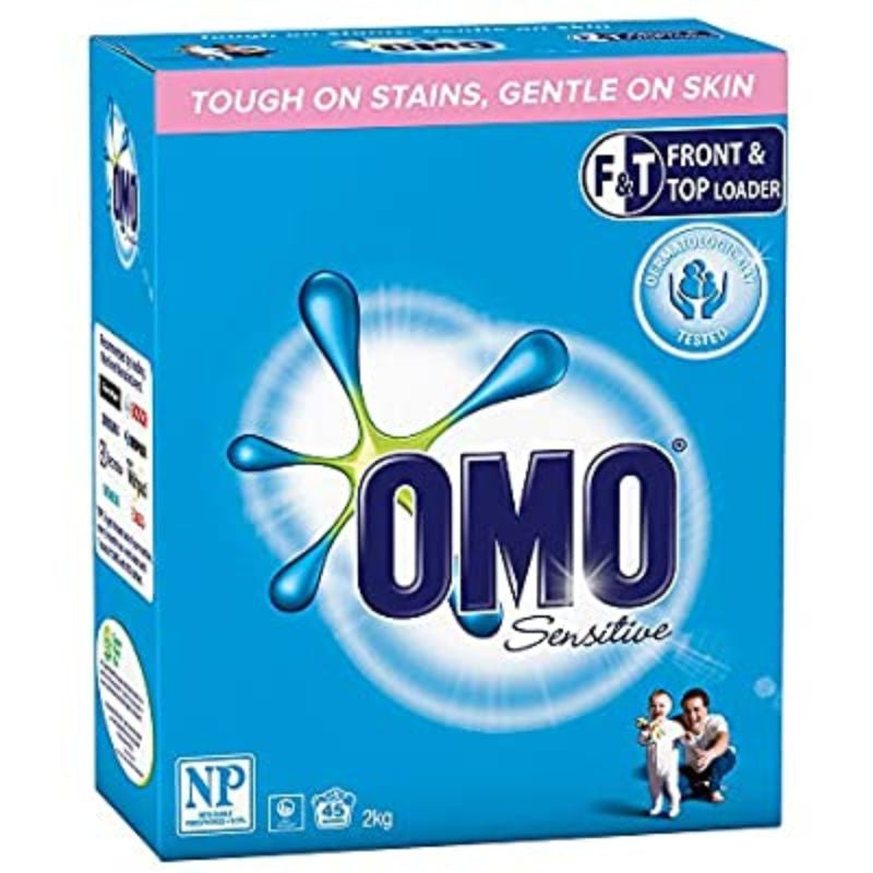 Omo 2Kg Laundry Powder Front and Top Loader Sensitive